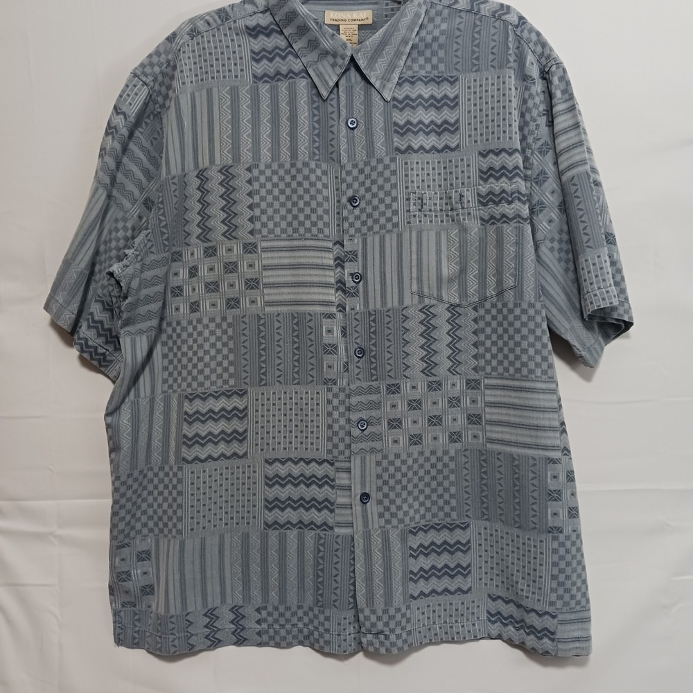 Kona Kai Trading Silk‎ Blend Short Sleeve Hawaiian Shirt Men's Size 2XL